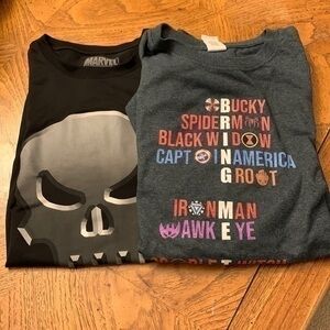 Marvel shirts size large.